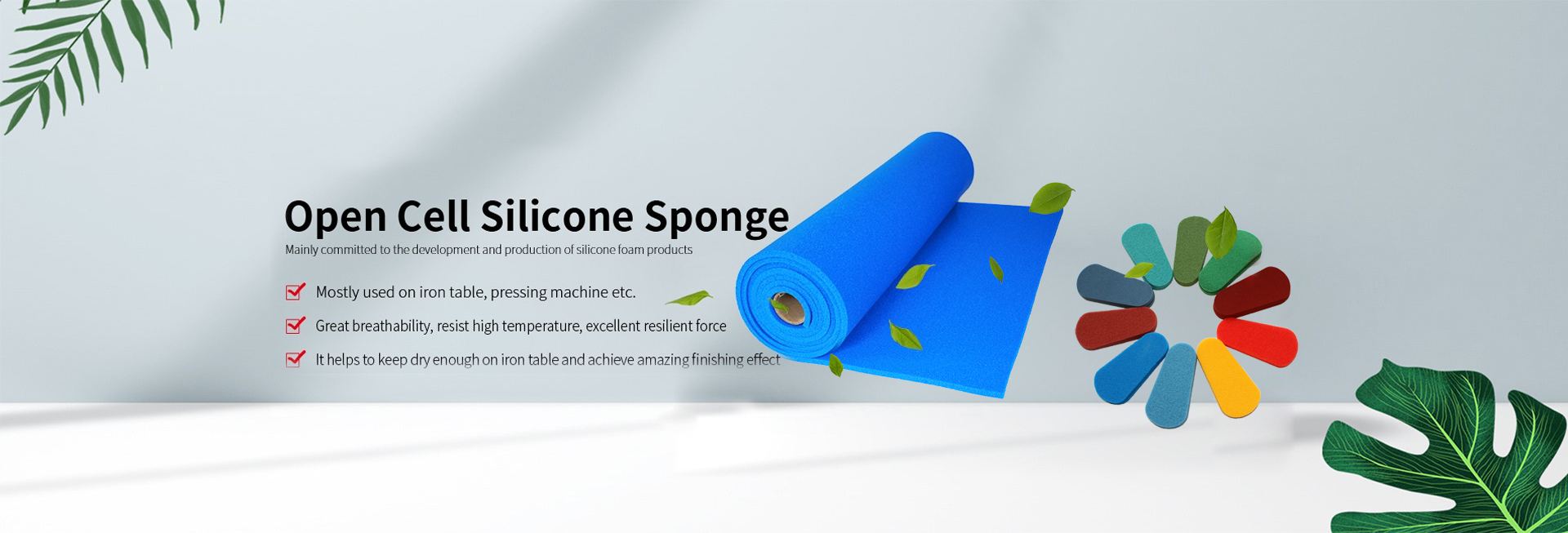 Silicone Foam Sponge  Open Cell Foam For Ironing Table